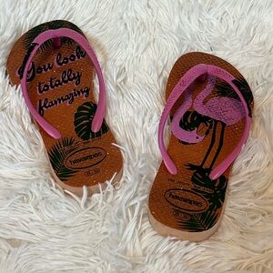 Havaianas Pink Flamingo Kids Flip Flops